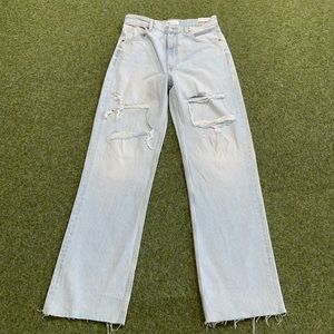 Zara wide leg high rise jeans 8